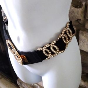 Xl belt designer pick Gold and black stretchy waist